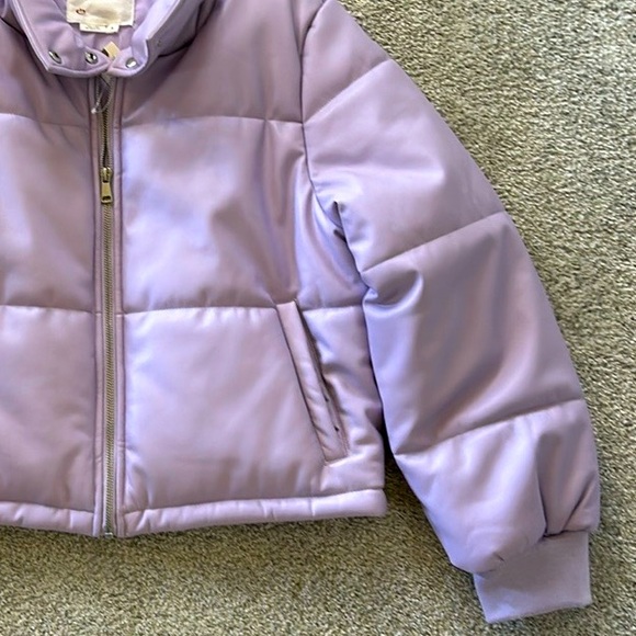 Anthropologie by Anthropologie Faux Leather Puffer Jacket in Lavender - Picture 4 of 10